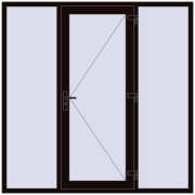 Вхідні двері 2000x2000 мм REHAU Euro-Design 60 BLACK_BROWN з двох сторін Вхідні двері 2000x2000 мм REHAU Euro-Design 60 BLACK_BROWN з двох сторін