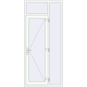 Вхідні двері 1100x2448 мм REHAU Euro-Design 60 Білий (RAL 9016) з двох сторін