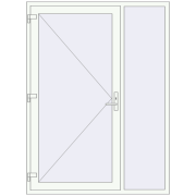 Вхідні двері 1560x2100 мм REHAU Euro-Design 60 Білий (RAL 9016) з двох сторін