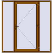 Вхідні двері 2000x2100 мм REHAU Euro-Design 60 GOLDEN OAK з двох сторін Вхідні двері 2000x2100 мм REHAU Euro-Design 60 GOLDEN OAK з двох сторін