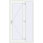 Вхідні двері 1250x2200 мм REHAU Euro-Design 60 Білий (RAL 9016) з двох сторін