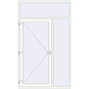 Вхідні двері 1500x2500 мм REHAU Euro-Design 60 Білий (RAL 9016) з двох сторін