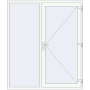 REHAU Euro-Design 60 1800x2100 мм Білий (RAL 9016) з двох сторін