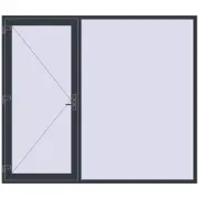 REHAU Brillant-Design 2520x2165 мм ANTHRACITE_GREY_STRUKTURAL з двох сторін