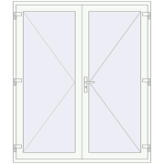 Вхідні двері 1800x2100 мм REHAU Brillant-Design Білий (RAL 9016) з двох сторін