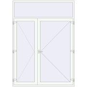 Вхідні двері 1950x2700 мм REHAU Brillant-Design Білий (RAL 9016) з двох сторін Вхідні двері 1950x2700 мм REHAU Brillant-Design Білий (RAL 9016) з двох сторін