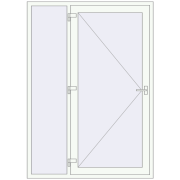 Вхідні двері 1500x2100 мм REHAU Brillant-Design Білий (RAL 9016) з двох сторін