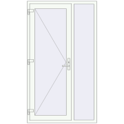 Вхідні двері 1220x2080 мм REHAU Brillant-Design Білий (RAL 9016) з двох сторін