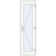 Вхідні двері 580x1990 мм REHAU Euro-Design 60 Білий (RAL 9016) з двох сторін