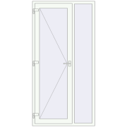 Вхідні двері 1150x2300 мм REHAU Euro-Design 60 Білий (RAL 9016) з двох сторін Вхідні двері 1150x2300 мм REHAU Euro-Design 60 Білий (RAL 9016) з двох сторін