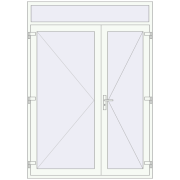 Вхідні двері 1700x2400 мм REHAU Brillant-Design Білий (RAL 9016) з двох сторін