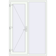 REHAU Euro-Design 60 1400x2050 мм Білий (RAL 9016) з двох сторін REHAU Euro-Design 60 1400x2050 мм Білий (RAL 9016) з двох сторін