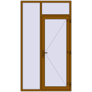 Вхідні двері 1400x2500 мм REHAU Euro-Design 60 GOLDEN OAK ззовні