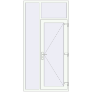 Вхідні двері 1200x2400 мм REHAU Euro-Design 60 Білий (RAL 9016) з двох сторін Вхідні двері 1200x2400 мм REHAU Euro-Design 60 Білий (RAL 9016) з двох сторін