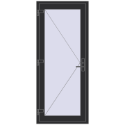 REHAU Brillant-Design 830x1950 мм ANTHRACITE_GREY_GLATT з двох сторін
