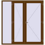 Вхідні двері 2000x2100 мм REHAU Brillant-Design WALNUT з двох сторін