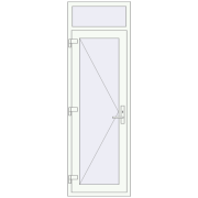 Вхідні двері 700x2160 мм REHAU Euro-Design 60 Білий (RAL 9016) з двох сторін