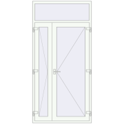 Вхідні двері 1200x2470 мм REHAU Brillant-Design Білий (RAL 9016) з двох сторін Вхідні двері 1200x2470 мм REHAU Brillant-Design Білий (RAL 9016) з двох сторін