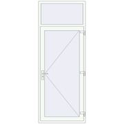 Вхідні двері 1000x2600 мм REHAU Brillant-Design Білий (RAL 9016) з двох сторін