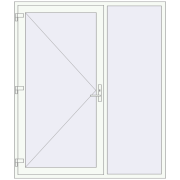 Вхідні двері 1800x2100 мм REHAU Euro-Design 60 Білий (RAL 9016) з двох сторін