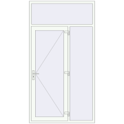 Вхідні двері 1400x2600 мм REHAU Euro-Design 60 Білий (RAL 9016) з двох сторін