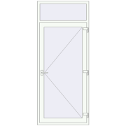 Вхідні двері 1000x2400 мм REHAU Brillant-Design Білий (RAL 9016) з двох сторін