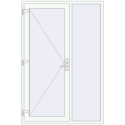 Вхідні двері 1400x2100 мм REHAU Euro-Design 60 Білий (RAL 9016) з двох сторін
