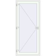 REHAU Euro-Design 60 1000x2300 мм Білий (RAL 9016) з двох сторін