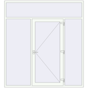 Вхідні двері 2200x2400 мм REHAU Brillant-Design Білий (RAL 9016) з двох сторін Вхідні двері 2200x2400 мм REHAU Brillant-Design Білий (RAL 9016) з двох сторін