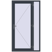 Вхідні двері 1200x2140 мм REHAU Euro-Design 60 ANTHRACITE_GREY_STRUKTURAL з двох сторін