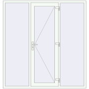 Вхідні двері 2000x2100 мм REHAU Euro-Design 60 Білий (RAL 9016) з двох сторін Вхідні двері 2000x2100 мм REHAU Euro-Design 60 Білий (RAL 9016) з двох сторін