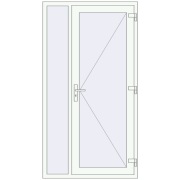 Вхідні двері 1130x2100 мм REHAU Euro-Design 60 Білий (RAL 9016) з двох сторін Вхідні двері 1130x2100 мм REHAU Euro-Design 60 Білий (RAL 9016) з двох сторін