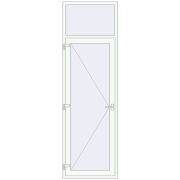 Вхідні двері 900x2900 мм REHAU SYNEGO Білий (RAL 9016) з двох сторін