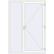 Вхідні двері 1600x2300 мм REHAU Euro-Design 60 Білий (RAL 9016) з двох сторін