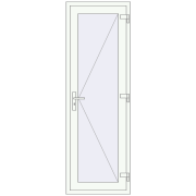 Вхідні двері 700x2100 мм REHAU SYNEGO Білий (RAL 9016) з двох сторін