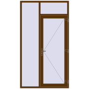 Вхідні двері 1400x2500 мм REHAU Euro-Design 60 WALNUT ззовні