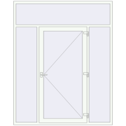 Вхідні двері 2000x2500 мм REHAU Euro-Design 60 Білий (RAL 9016) з двох сторін Вхідні двері 2000x2500 мм REHAU Euro-Design 60 Білий (RAL 9016) з двох сторін