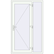 Вхідні двері 1200x2000 мм REHAU Euro-Design 60 Білий (RAL 9016) з двох сторін
