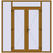 Вхідні двері 2200x2300 мм REHAU SYNEGO LIGHT_OAK з двох сторін