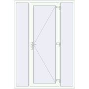 Вхідні двері 1600x2300 мм REHAU Euro-Design 60 Білий (RAL 9016) з двох сторін Вхідні двері 1600x2300 мм REHAU Euro-Design 60 Білий (RAL 9016) з двох сторін