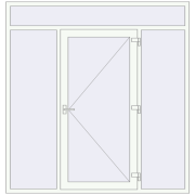 Вхідні двері 2110x2200 мм REHAU Brillant-Design Білий (RAL 9016) з двох сторін Вхідні двері 2110x2200 мм REHAU Brillant-Design Білий (RAL 9016) з двох сторін