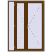 Вхідні двері 1600x2200 мм REHAU Brillant-Design WALNUT з двох сторін