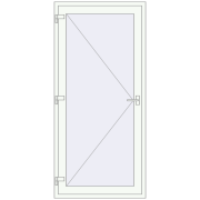 Вхідні двері 1000x2150 мм REHAU SYNEGO Білий (RAL 9016) з двох сторін Вхідні двері 1000x2150 мм REHAU SYNEGO Білий (RAL 9016) з двох сторін