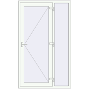 Вхідні двері 1200x2000 мм REHAU Euro-Design 60 Білий (RAL 9016) з двох сторін Вхідні двері 1200x2000 мм REHAU Euro-Design 60 Білий (RAL 9016) з двох сторін