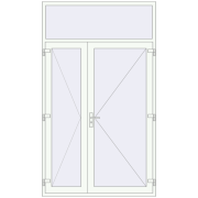 Вхідні двері 1550x2650 мм REHAU Brillant-Design Білий (RAL 9016) з двох сторін