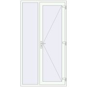 REHAU SYNEGO 1280x2380 мм Білий (RAL 9016) з двох сторін