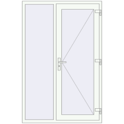 REHAU Brillant-Design 1280x1950 мм Білий (RAL 9016) з двох сторін
