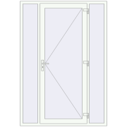 Вхідні двері 1600x2300 мм REHAU SYNEGO Білий (RAL 9016) з двох сторін Вхідні двері 1600x2300 мм REHAU SYNEGO Білий (RAL 9016) з двох сторін