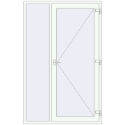 REHAU Euro-Design 60 1400x2200 мм Білий (RAL 9016) з двох сторін