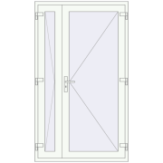 Вхідні двері 1200x2050 мм REHAU Euro-Design 60 Білий (RAL 9016) з двох сторін